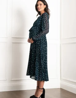 Hot Seraphine Adelaide | Pleated Spot Maternity & Nursing Dress
