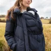 Sale Seraphine Adena | Chevron Puffer Maternity Coat