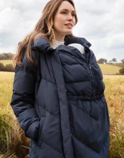 Sale Seraphine Adena | Chevron Puffer Maternity Coat