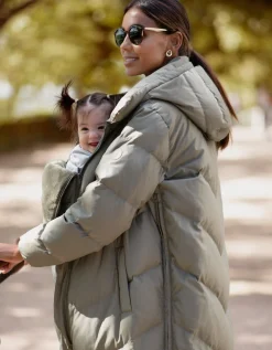 Shop Seraphine Adena | Long Maternity & Babywearing Puffer Coat