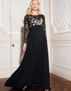 Cheap Seraphine Adriana | Black Lace Maternity Evening Dress
