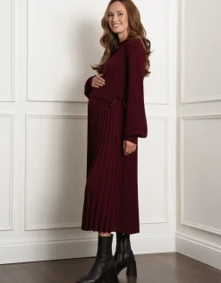 Discount Seraphine Alayan | Knit Maternity & Nursing Jumper with Sunray-Pleat Skirt