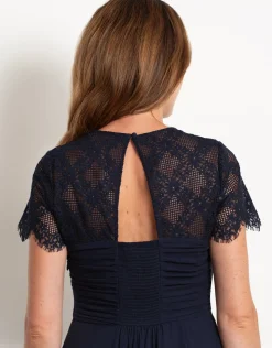 Shop Seraphine Aldari | Maxi Maternity & Nursing Dress with Lace Sleeve