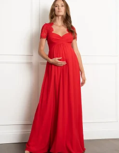 Best Sale Seraphine Aldari | Maxi Maternity Dress with Lace Sleeve