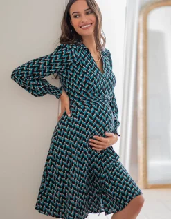 Discount Seraphine Alessandra | Teal Maternity & Nursing Shirt Dress