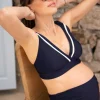 New Seraphine Algarve | Navy & White Maternity Bikini Top
