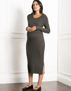 Clearance Seraphine Amaya | Layered Knitted Maternity & Nursing Dress