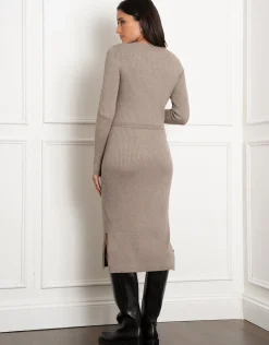 Hot Seraphine Amaya | Layered Knitted Maternity & Nursing Dress