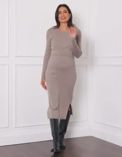Hot Seraphine Amaya | Layered Knitted Maternity & Nursing Dress