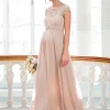 Online Seraphine Angelika | Blush Silk & Eyelash Lace Maternity Gown