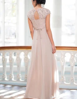 Online Seraphine Angelika | Blush Silk & Eyelash Lace Maternity Gown