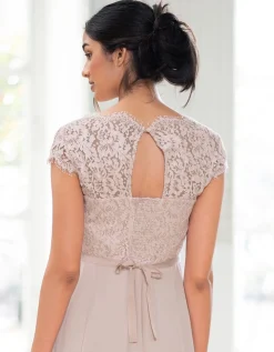 Online Seraphine Angelika | Blush Silk & Eyelash Lace Maternity Gown