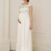 Outlet Seraphine Angelika | Ivory Silk & Eyelash Lace Maternity Wedding Dress