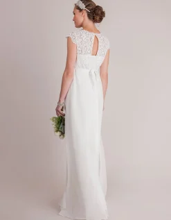 New Seraphine Angelita | Ivory Silk & Eyelash Lace Maternity Wedding Dress