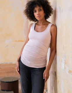 Outlet Seraphine Aniza | Twin Pack Maternity & Nursing Vest Tops u2013 Khaki & Blush
