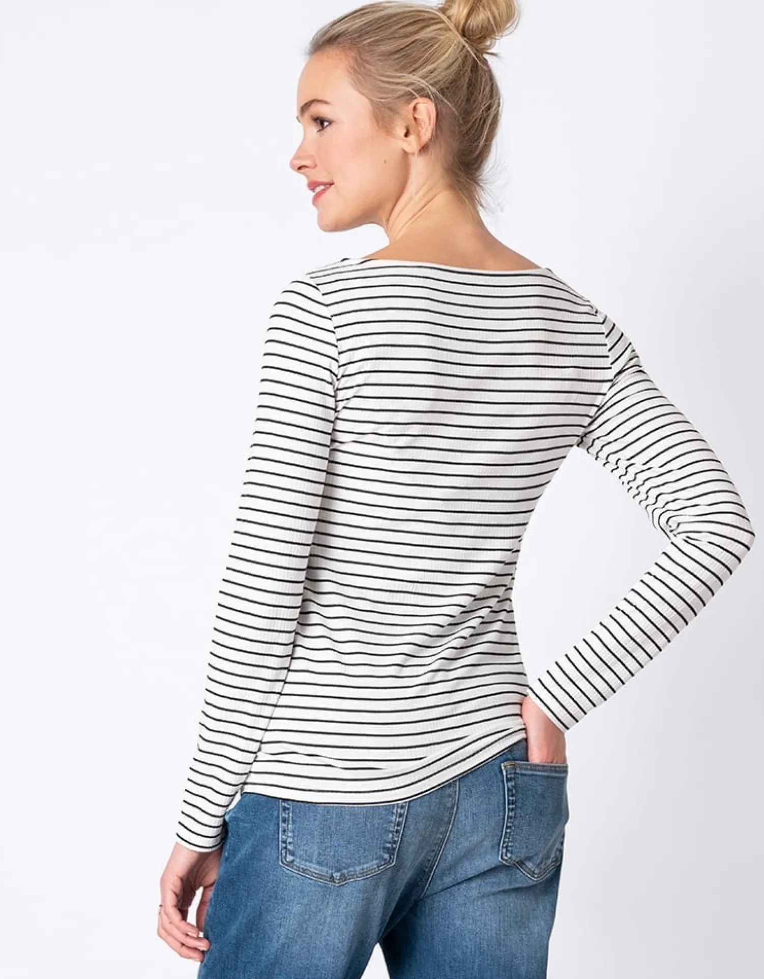 Sale Seraphine Anne | Twin Pack Maternity & Nursing Tops u2013 Black & White Stripe