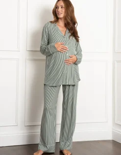New Seraphine Aoife | Piped Shirt Maternity & Nursing Pyjama Set