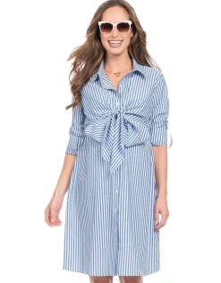 Fashion Seraphine Ariadne | Cotton & Lyocell Maternity & Nursing Stripe Shirt Dress