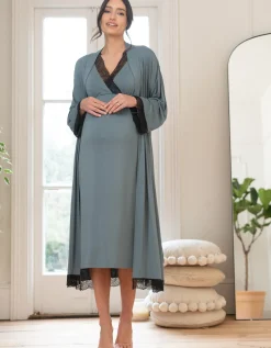 Best Sale Seraphine Arian | Lace Trim Midi-Length Crossover Maternity to Nursing Nightie