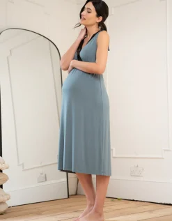 Best Sale Seraphine Arian | Lace Trim Midi-Length Crossover Maternity to Nursing Nightie