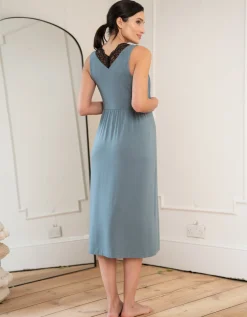 Best Sale Seraphine Arian | Lace Trim Midi-Length Crossover Maternity to Nursing Nightie