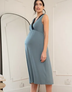 Best Sale Seraphine Arian | Lace Trim Midi-Length Crossover Maternity to Nursing Nightie