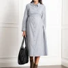 Online Seraphine Arianna | Cotton-Blend Stripe Maternity & Nursing Shirt Dress