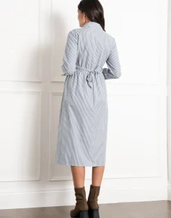Online Seraphine Arianna | Cotton-Blend Stripe Maternity & Nursing Shirt Dress