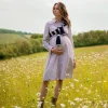 Online Seraphine Arianne | Cotton-Blend Stripe Maternity & Nursing Shirt Dress