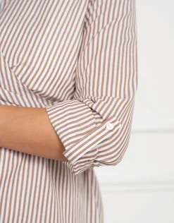 Online Seraphine Arianne | Cotton-Blend Stripe Maternity & Nursing Shirt Dress