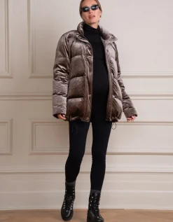 Cheap Seraphine Aris | Maternity & Babywearing Velvet Puffer Coat