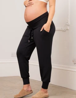 Best Sale Seraphine Atticus | Modal Blend Black Maternity Joggers