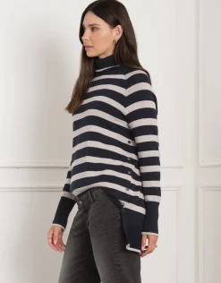 Store Seraphine Bergen | Roll Neck Striped Maternity & Nursing Tunic
