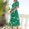 Store Seraphine Bessie | Green Midi Wrap Maternity Dress