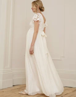 New Seraphine Bianca | Ivory Lace & Silk Chiffon Maxi Maternity & Nursing Bridal Gown