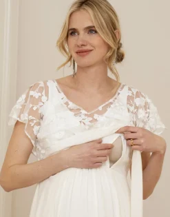 New Seraphine Bianca | Ivory Lace & Silk Chiffon Maxi Maternity & Nursing Bridal Gown