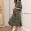 Store Seraphine Bless |  Polka Dot Maternity & Nursing Shirt Dress