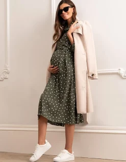 Store Seraphine Bless |  Polka Dot Maternity & Nursing Shirt Dress