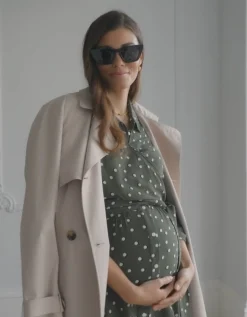 Store Seraphine Bless |  Polka Dot Maternity & Nursing Shirt Dress