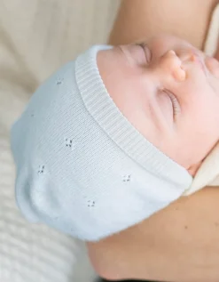 Cheap Seraphine Bobbina | Mini Cotton & Cashmere Blue Knitted Baby Hat
