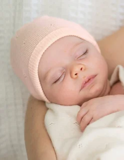 Sale Seraphine Bobbina | Mini Cotton & Cashmere Pink Knitted Baby Hat