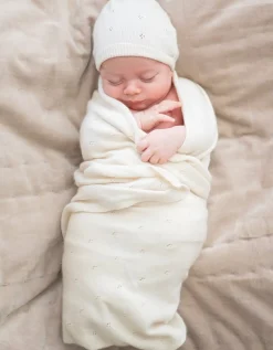 Outlet Seraphine Bobbina | Mini Cotton & Cashmere Ivory White Knitted Baby Hat