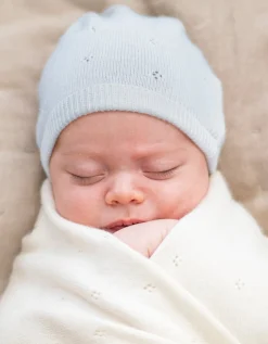 Cheap Seraphine Bobbina | Mini Cotton & Cashmere Blue Knitted Baby Hat