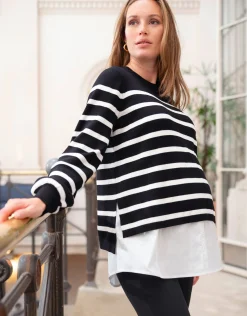 Outlet Seraphine Britta | Layered Striped Maternity & Nursing Sweater