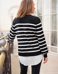 Outlet Seraphine Britta | Layered Striped Maternity & Nursing Sweater