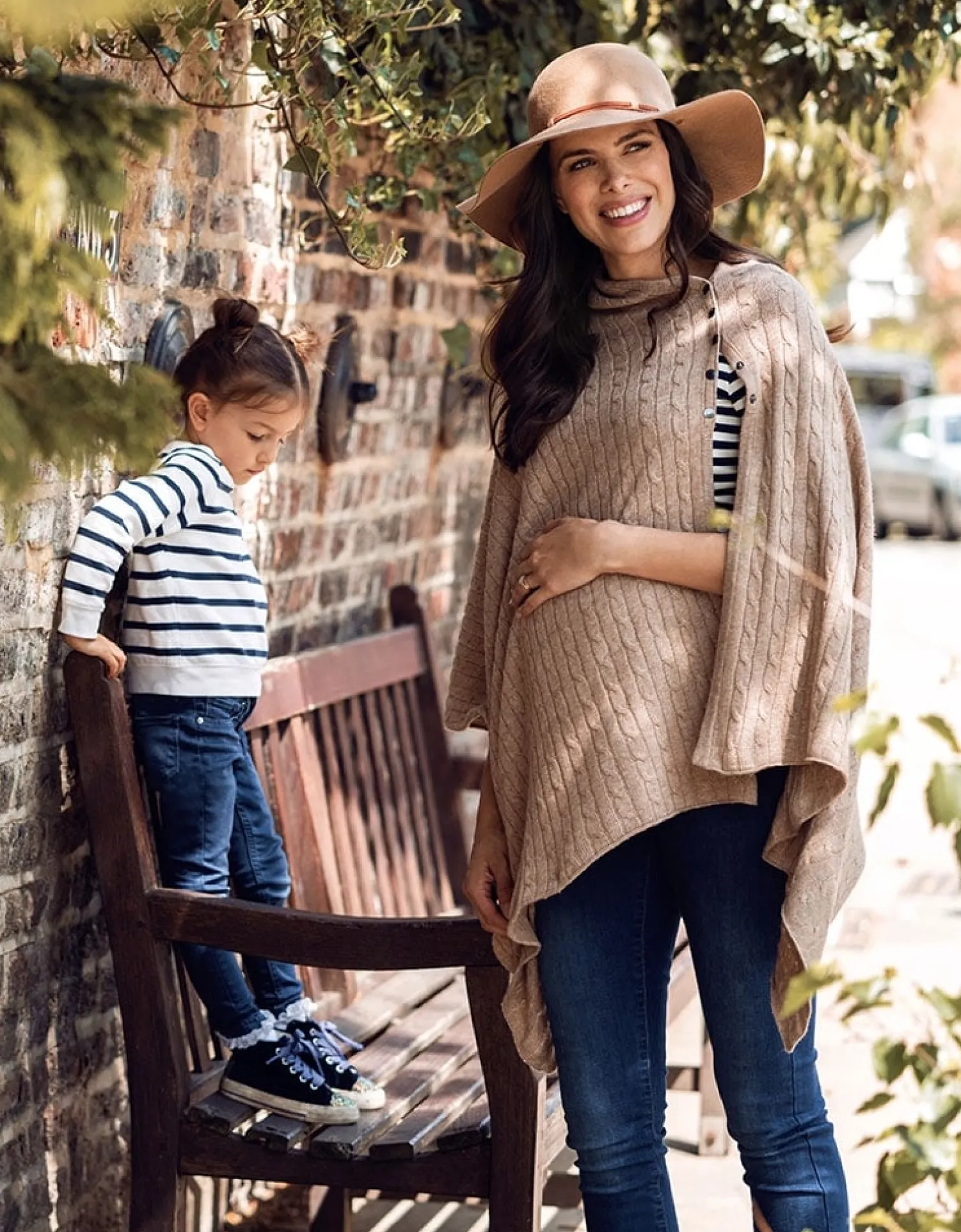New Seraphine Caleb | Camel Cable Knit Nursing Cover Maternity Shawl