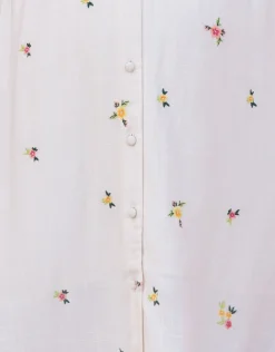 Flash Sale Seraphine Cannon | Embroidered Button-Down Midi Maternity-To-Nursing Dress