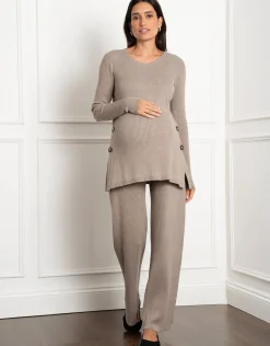 Discount Seraphine Carnelian | Rib Knit Maternity & Nursing Co-ord Top