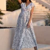 Online Seraphine Casen | Flutter Sleeve Maxi Wrap Maternity Dress