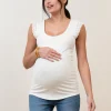 Discount Seraphine Caspian | Ribbed Scoop Neck Frill Tank Maternity Top